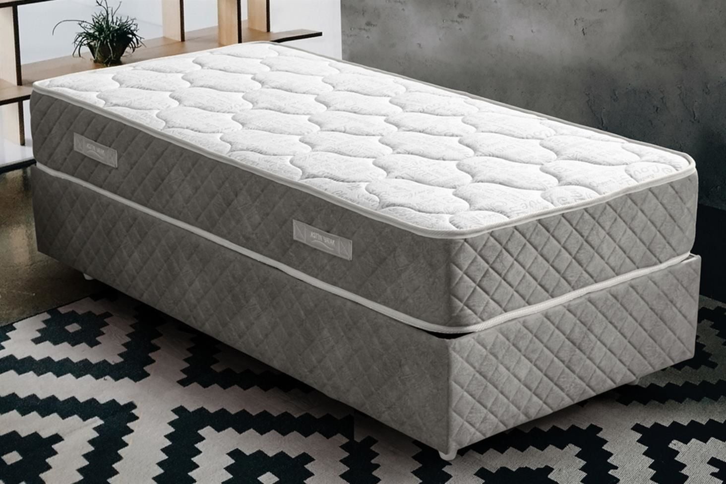 Deluxe Ortopedik Yaylı Yatak Açık Gri - 90x190