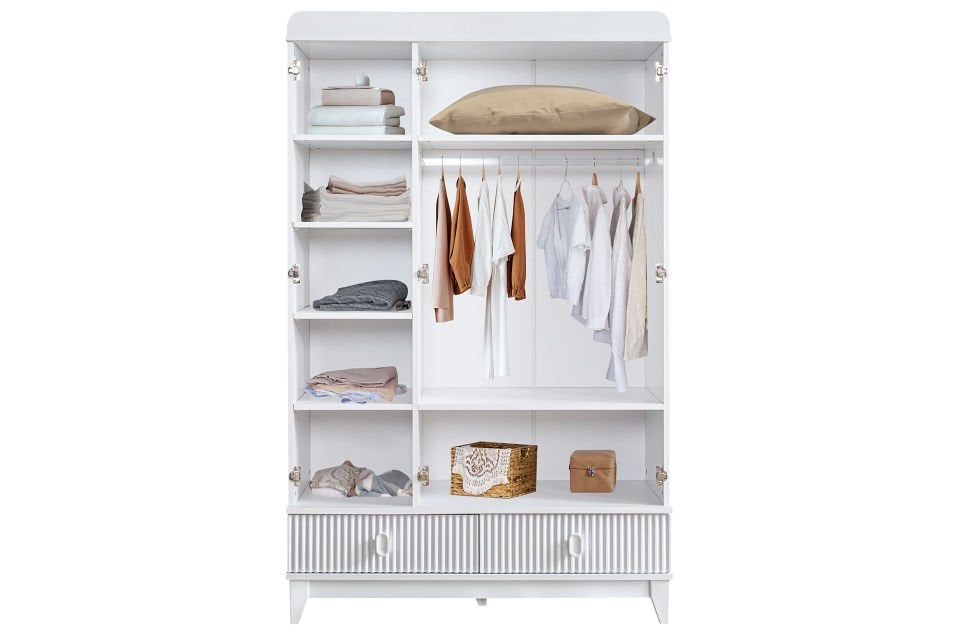 Vizyon 3 Kapaklı 2 Çekmeceli Dolap - Beyaz