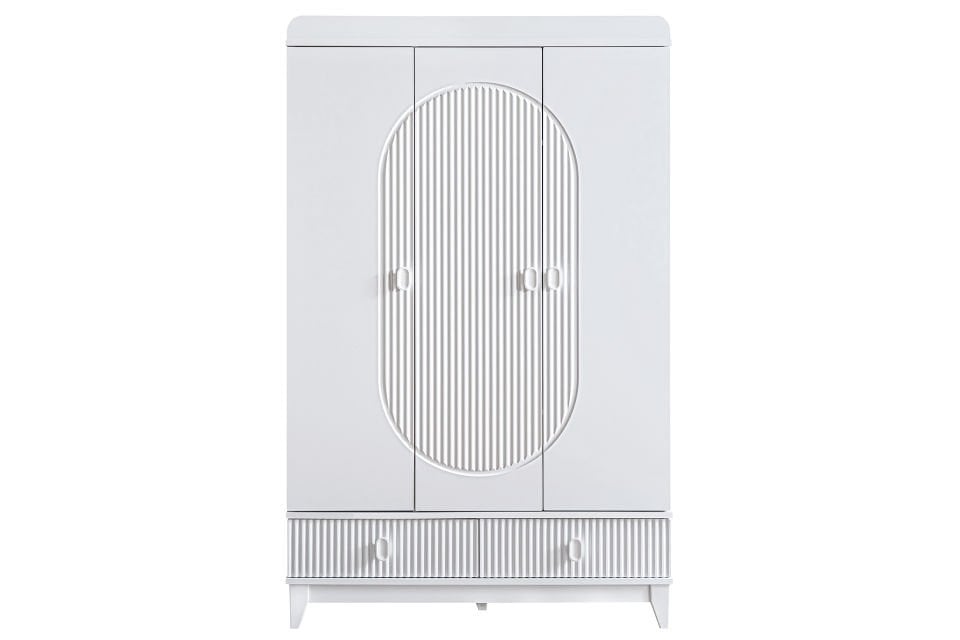 Vizyon 3 Kapaklı 2 Çekmeceli Dolap - Beyaz