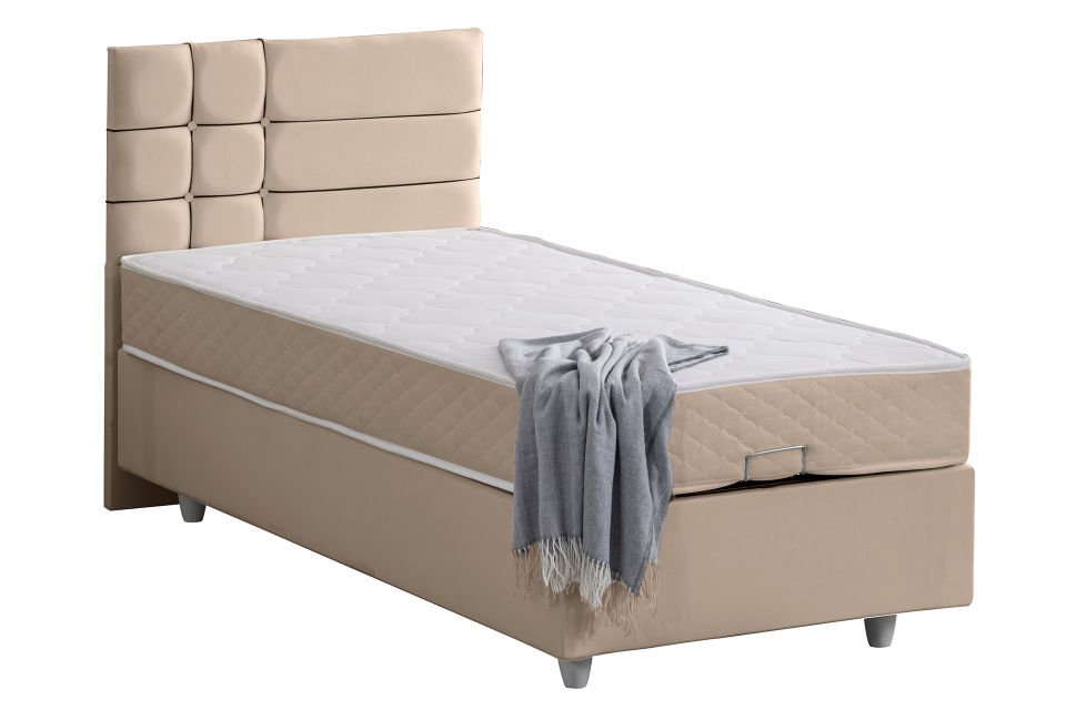Almada Baza Başlık Letto Yatak Seti 90 x 190 - Bej