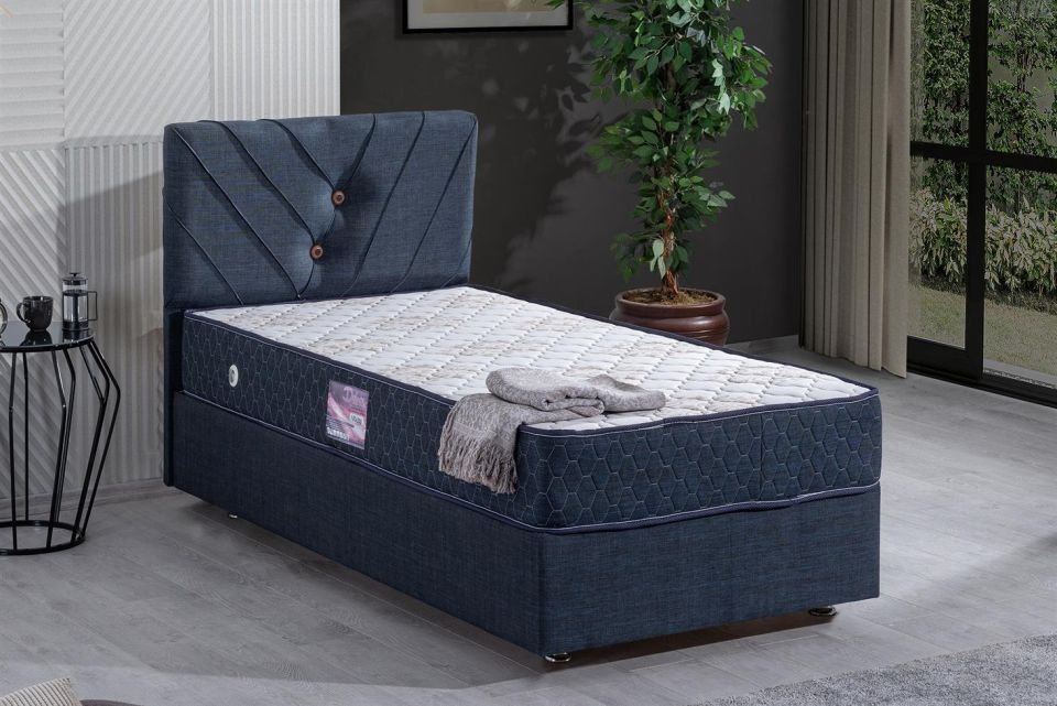 Lux Class Yandan Açılır Baza Başlık Deluxe Yatak Seti 100 x 200 - Lacivert