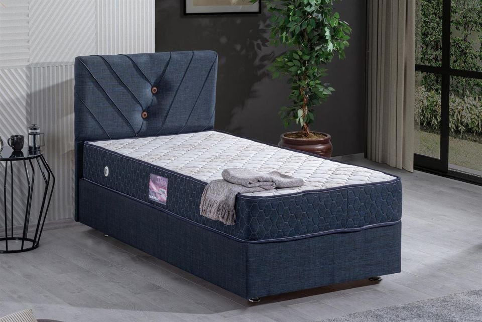 Lux Class Yandan Açılır Baza Başlık Deluxe Yatak Seti 120 x 200 - Lacivert