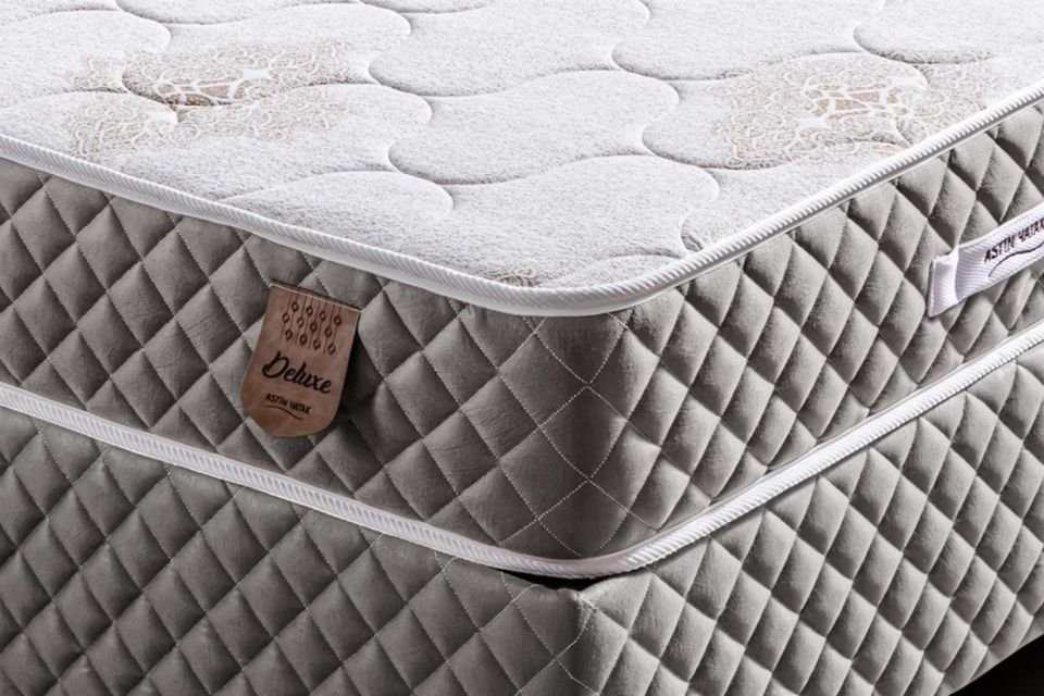 Deluxe Ortopedik Yaylı Yatak Açık Gri - 160x200