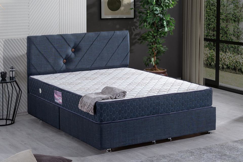 Lux Class Yandan Açılır Baza Başlık Deluxe Yatak Seti 150 x 200 - Lacivert