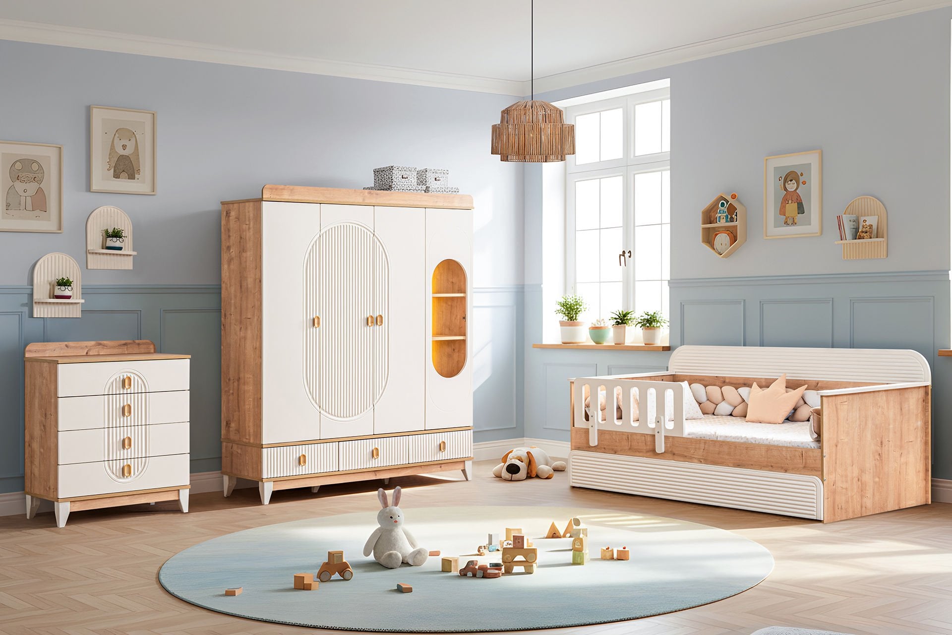 Vizyon Çocuk Odası Takımı, Ceviz - Krem