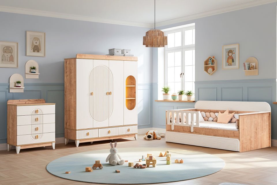 Vizyon Çocuk Odası Takımı, Ceviz - Krem