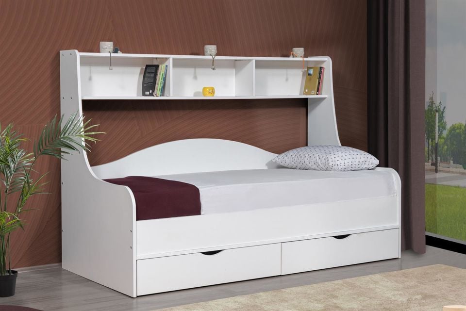 Hera Çekmeceli Karyola - Beyaz