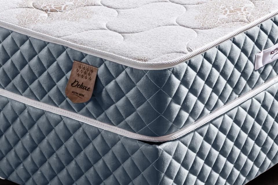 Deluxe Ortopedik Yaylı Yatak Açık Mavi - 160x200