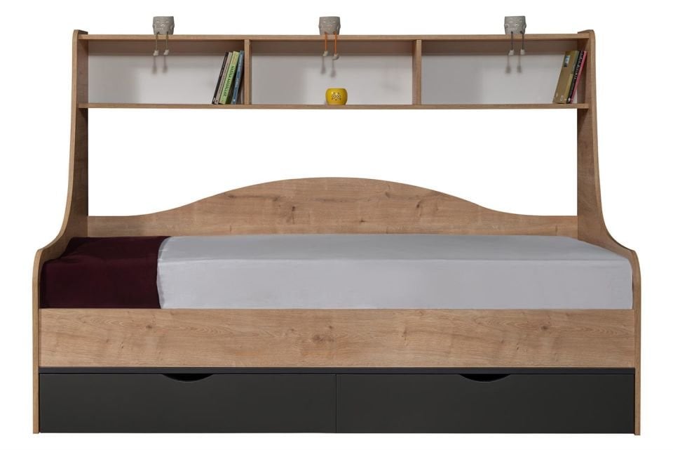 Hera Çekmeceli Karyola - Ceviz Antrasit