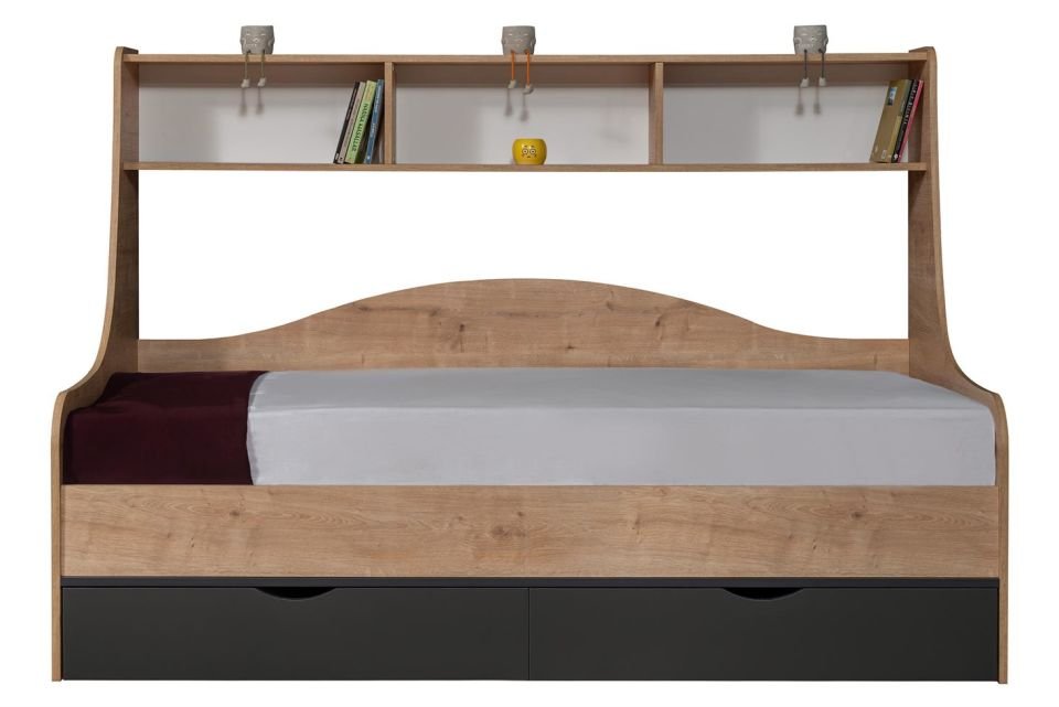 Hera Çekmeceli Karyola - Ceviz Antrasit