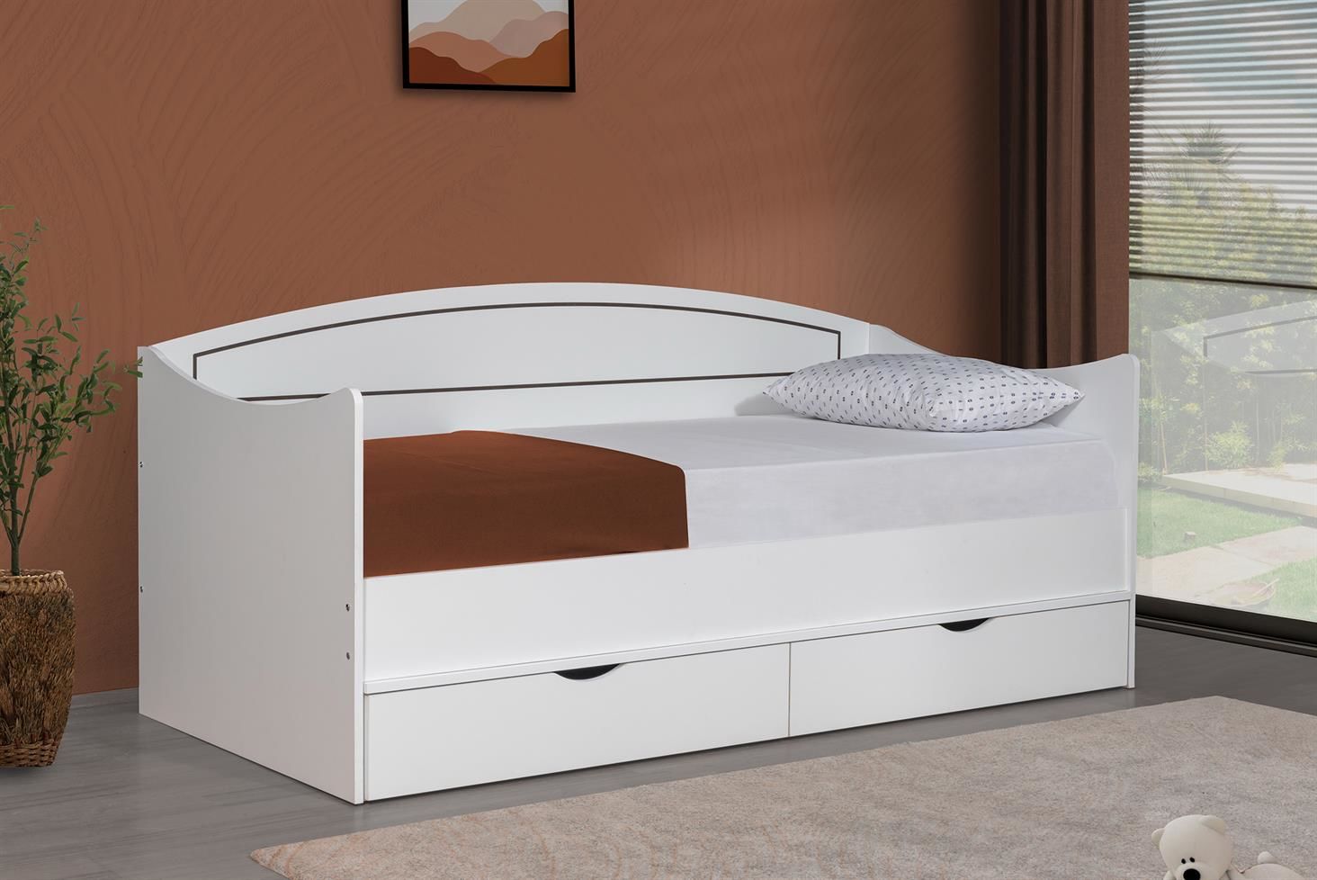 Soft Çekmeceli Karyola - Beyaz