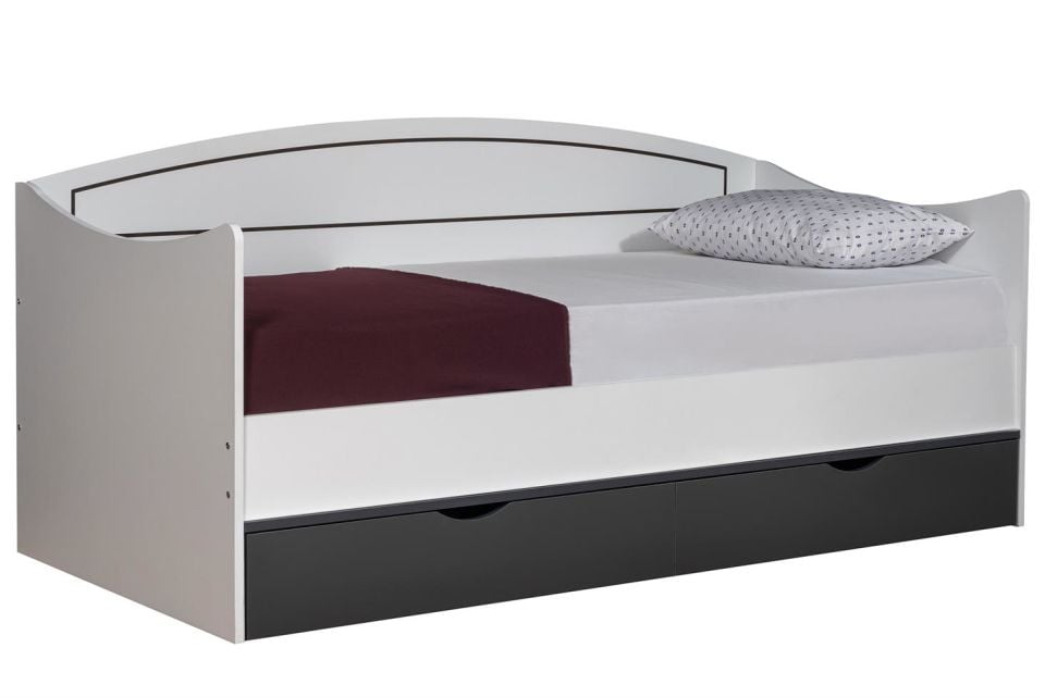 Soft Çekmeceli Karyola - Beyaz Antrasit