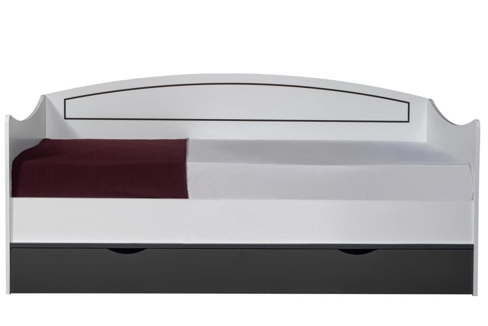 Soft Çekmeceli Karyola - Beyaz Antrasit