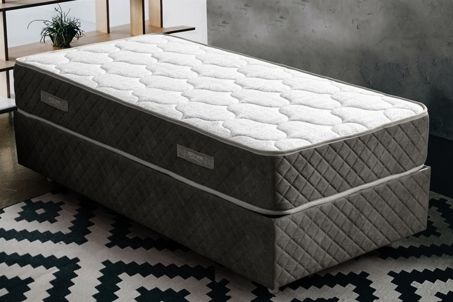 Deluxe Ortopedik Yaylı Yatak Antrasit - 100x200