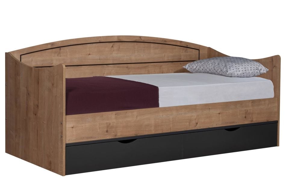 Soft Çekmeceli Karyola - Ceviz Antrasit