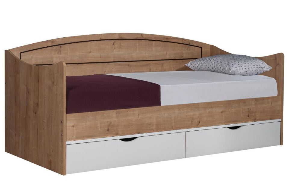 Soft Çekmeceli Karyola - Ceviz Beyaz