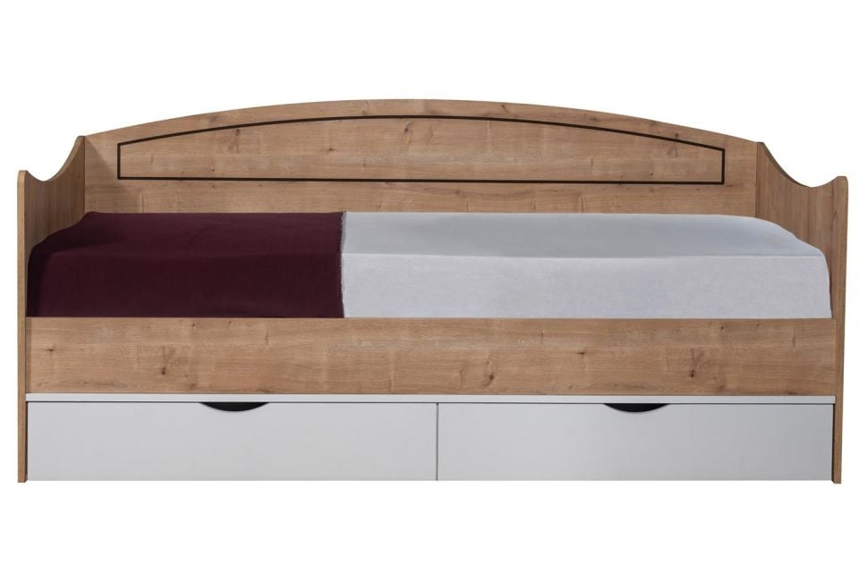 Soft Çekmeceli Karyola - Ceviz Beyaz