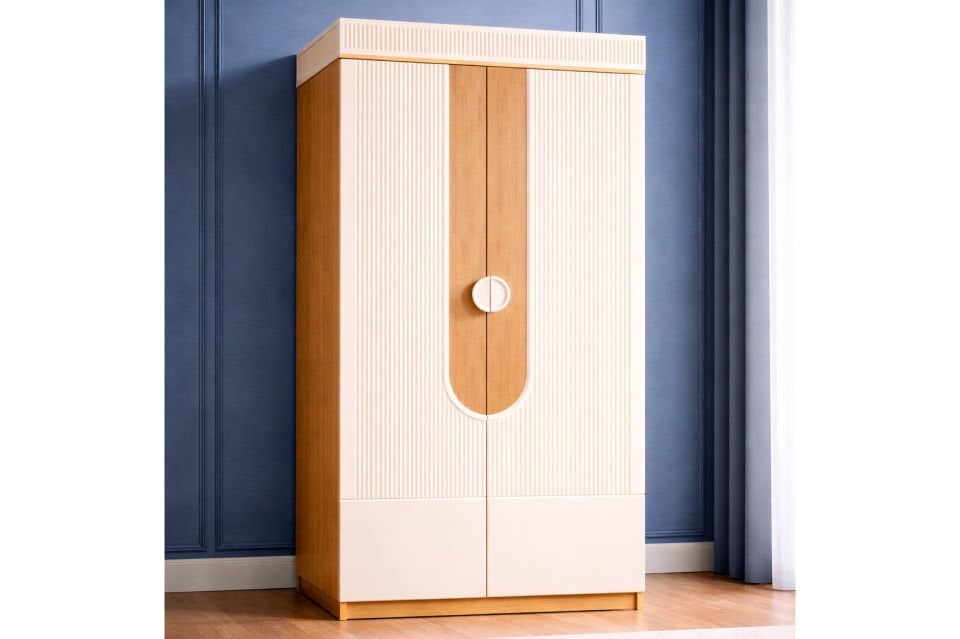 Vira 2 Kapaklı Dolap, Ceviz - Krem