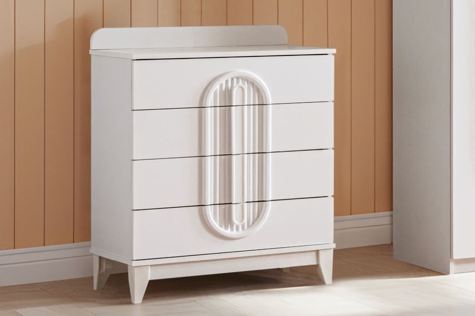 Athena 4 Çekmeceli Şifonyer - Beyaz