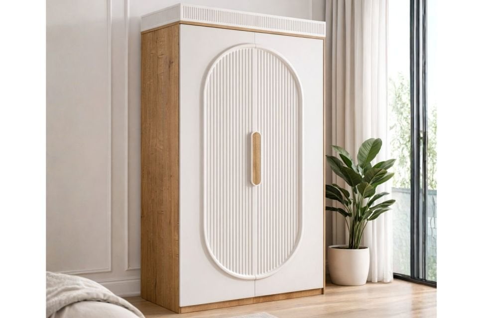 Athena 2 Kapaklı Dolap, Ceviz -Krem