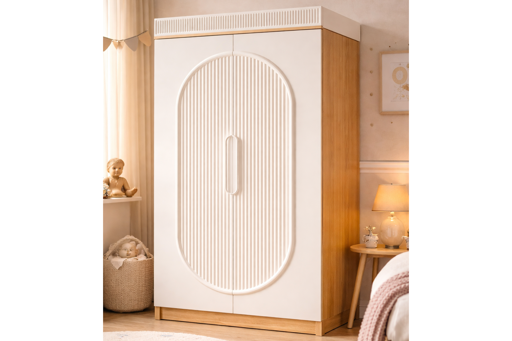 Athena 2 Kapaklı Dolap, Ceviz -Krem