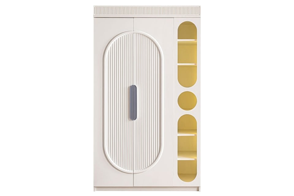 Athena 2 Kapaklı Dolap ve Ledli Kitaplık - Gri