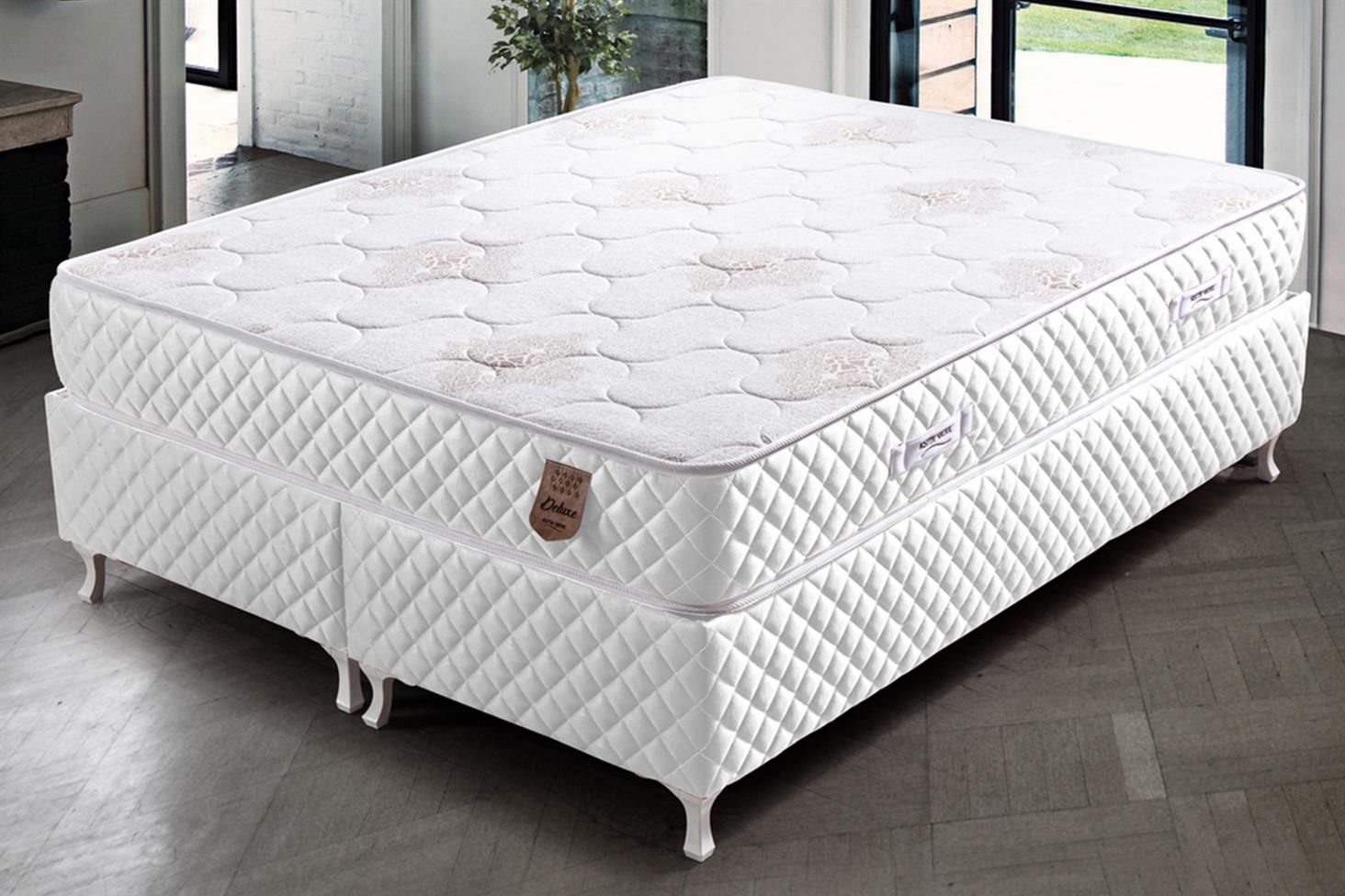 Deluxe Ortopedik Yaylı Yatak Beyaz - 180x200