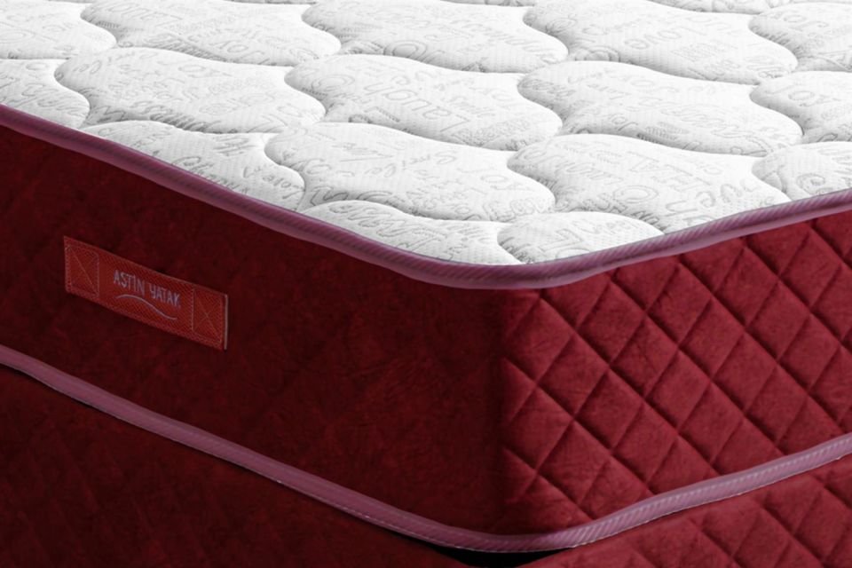 Deluxe Ortopedik Yaylı Yatak Bordo - 90x200