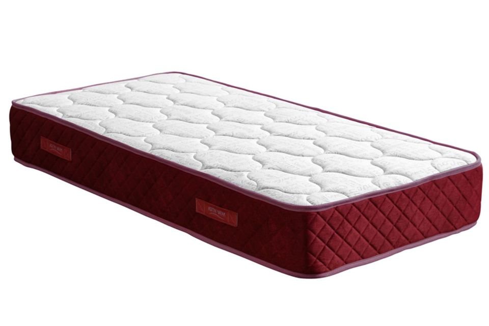 Deluxe Ortopedik Yaylı Yatak Bordo - 90x200