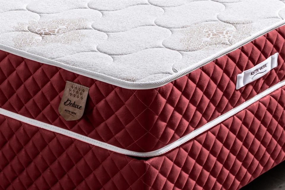 Deluxe Ortopedik Yaylı Yatak Bordo - 140x190