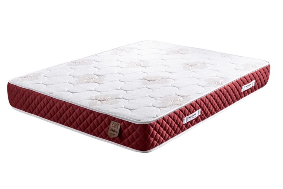 Deluxe Ortopedik Yaylı Yatak Bordo - 160x200