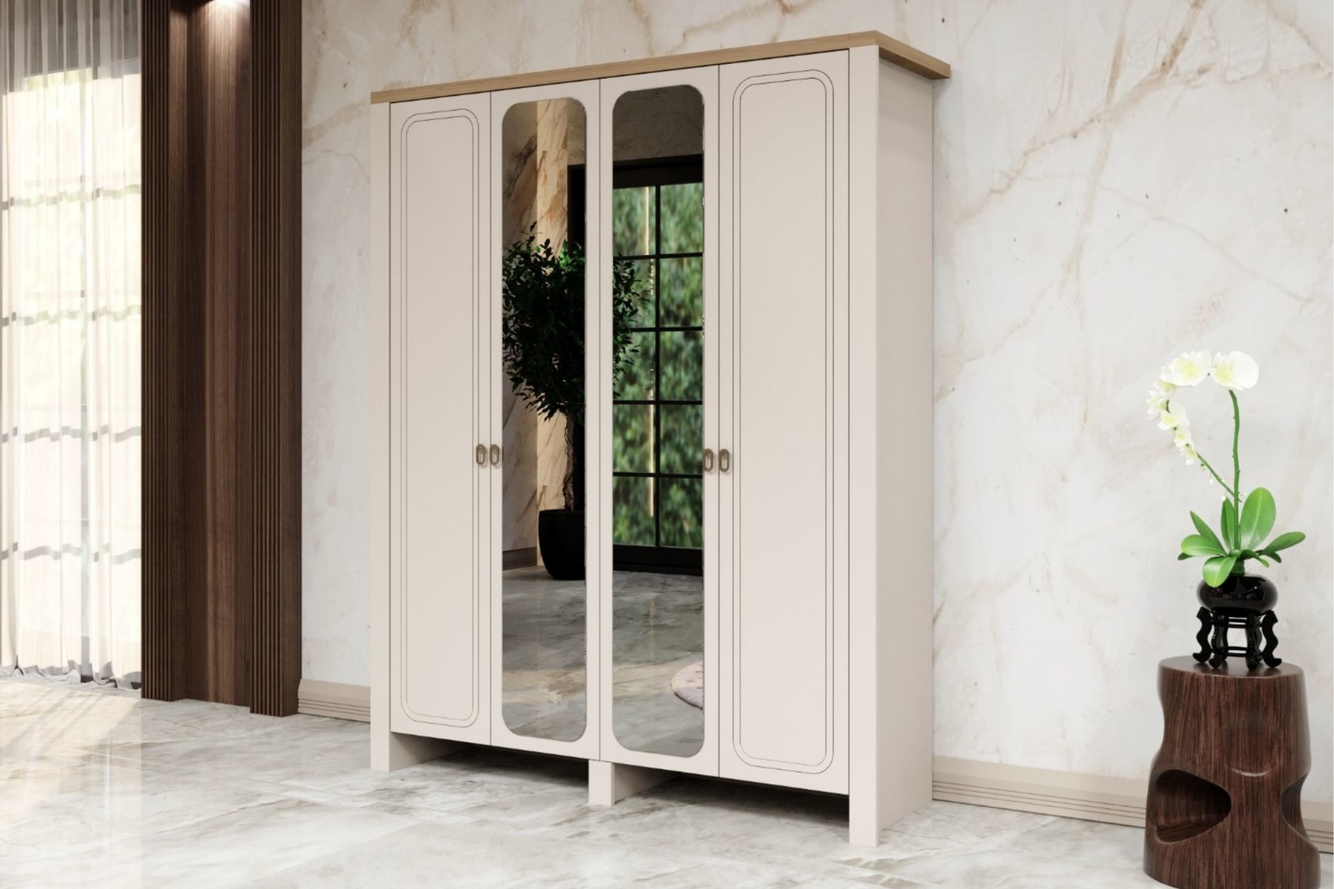 Lucca 4 Kapaklı Dolap