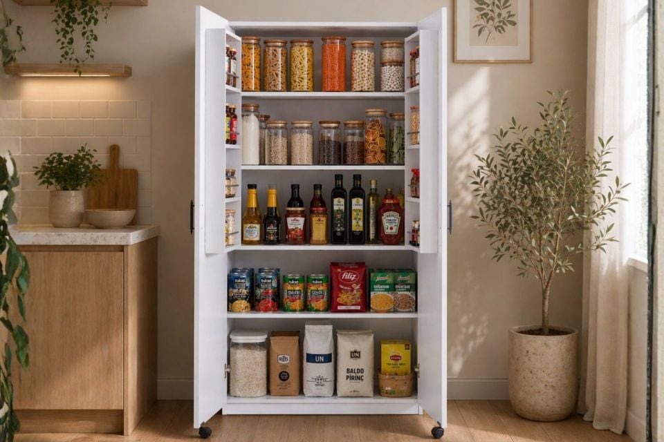 Nera 2 Kapaklı Büyük Erzak Kiler Dolabı