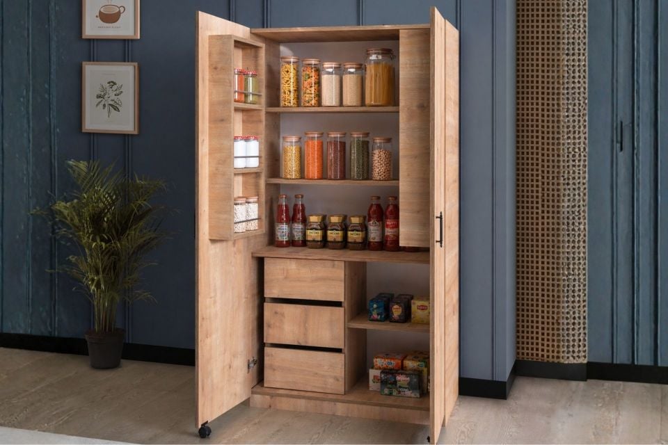 Nera 2 Kapaklı Büyük Erzak Kiler Dolabı