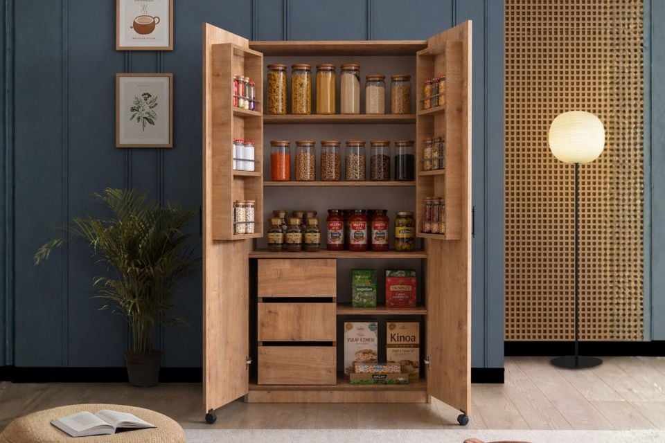 Nera 2 Kapaklı Büyük Erzak Kiler Dolabı