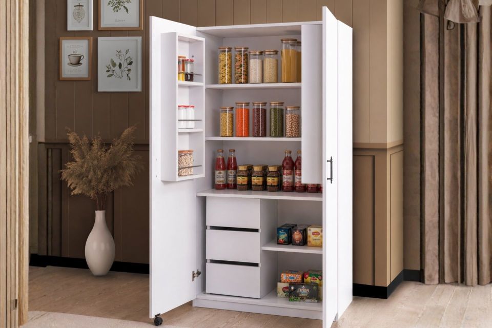 Nera 2 Kapaklı Büyük Erzak Kiler Dolabı