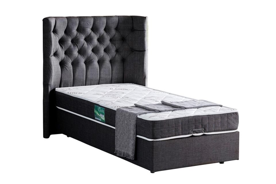 Matilda Baza Başlık Comfort Yatak Seti 90 x 200 - Antrasit