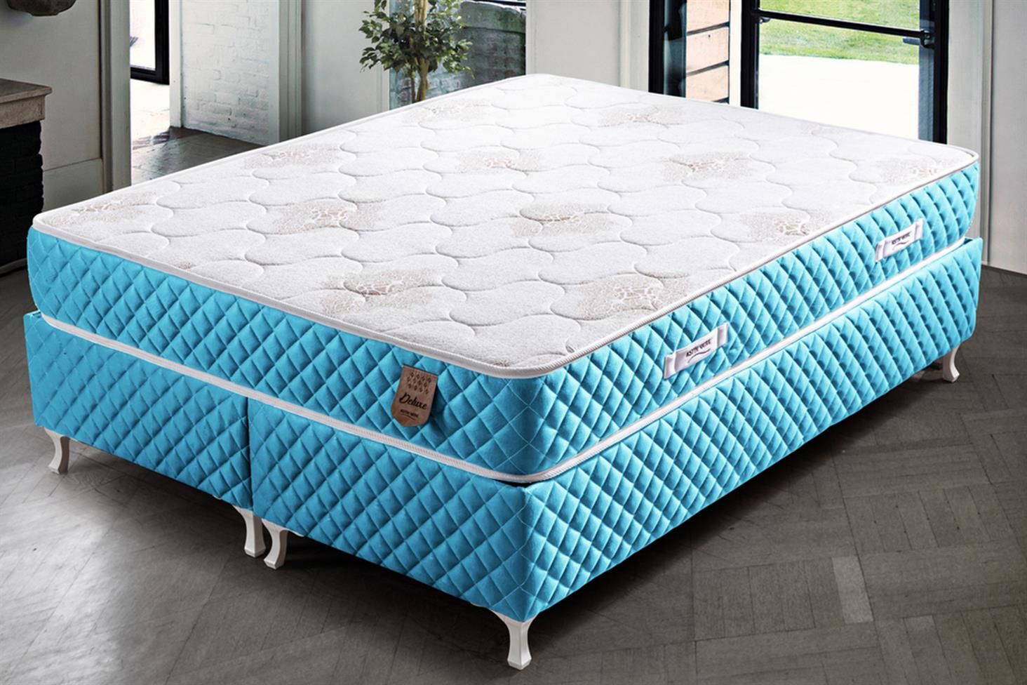 Deluxe Ortopedik Yaylı Yatak Turkuaz - 150x200
