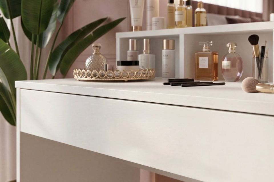 Luna Aynalı Çekmeceli Makyaj Masası