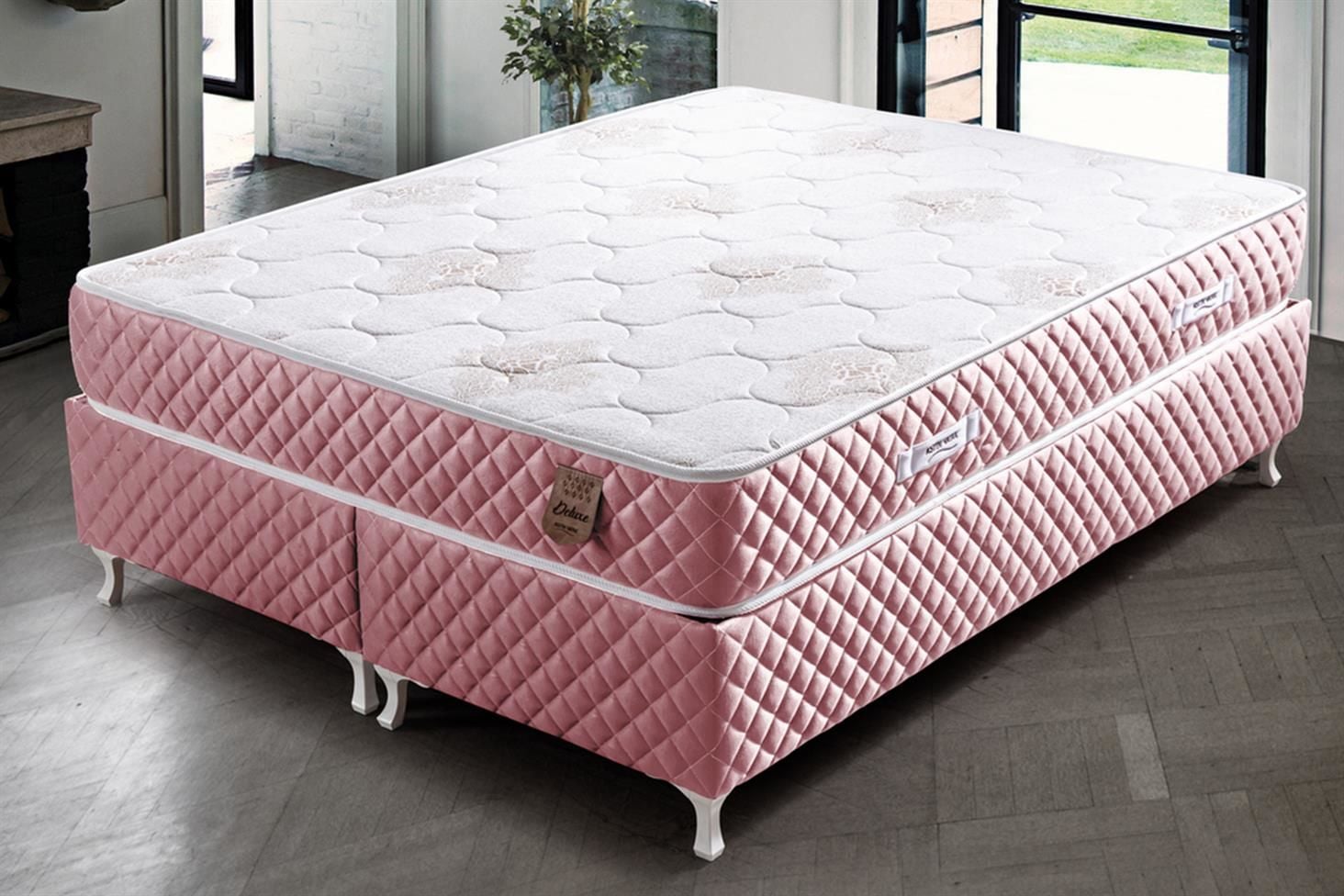 Deluxe Ortopedik Yaylı Yatak Pembe - 140x190