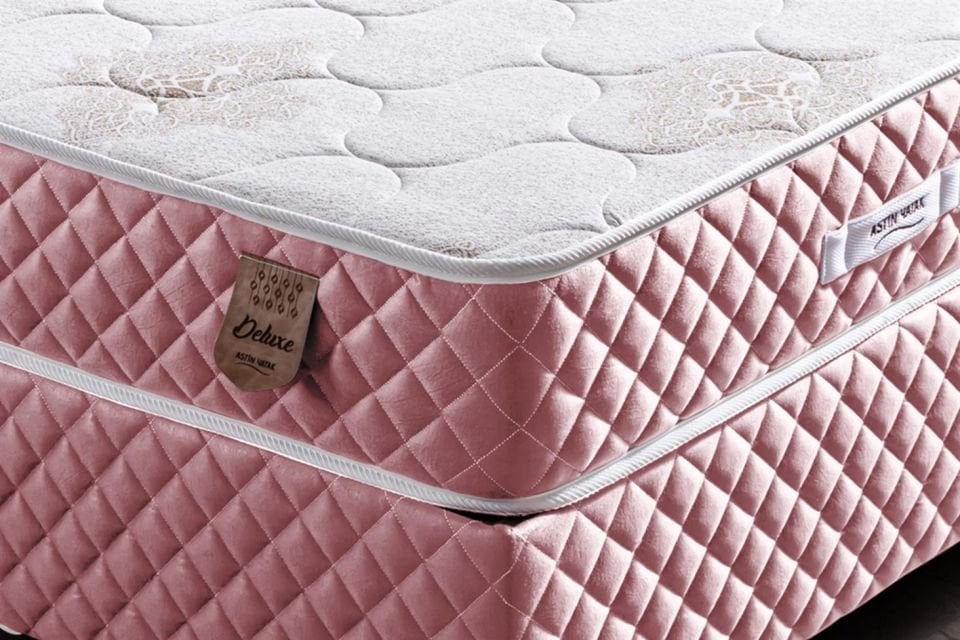 Deluxe Ortopedik Yaylı Yatak Pembe - 180x200