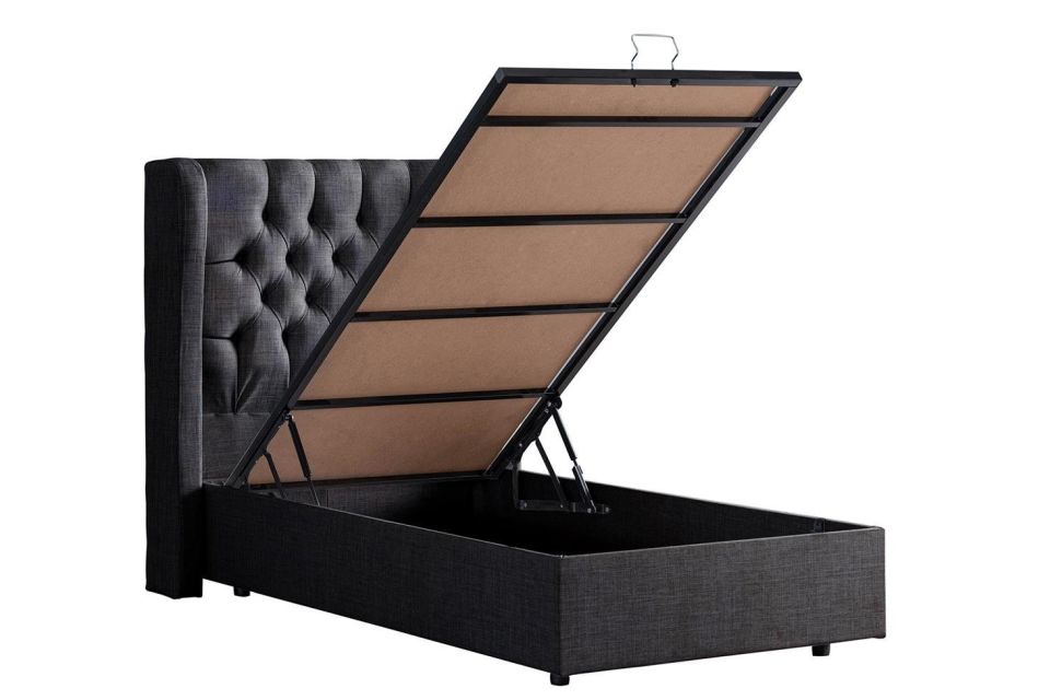 Riga Baza Başlık Comfort Yatak Seti 90 x 190 - Antrasit