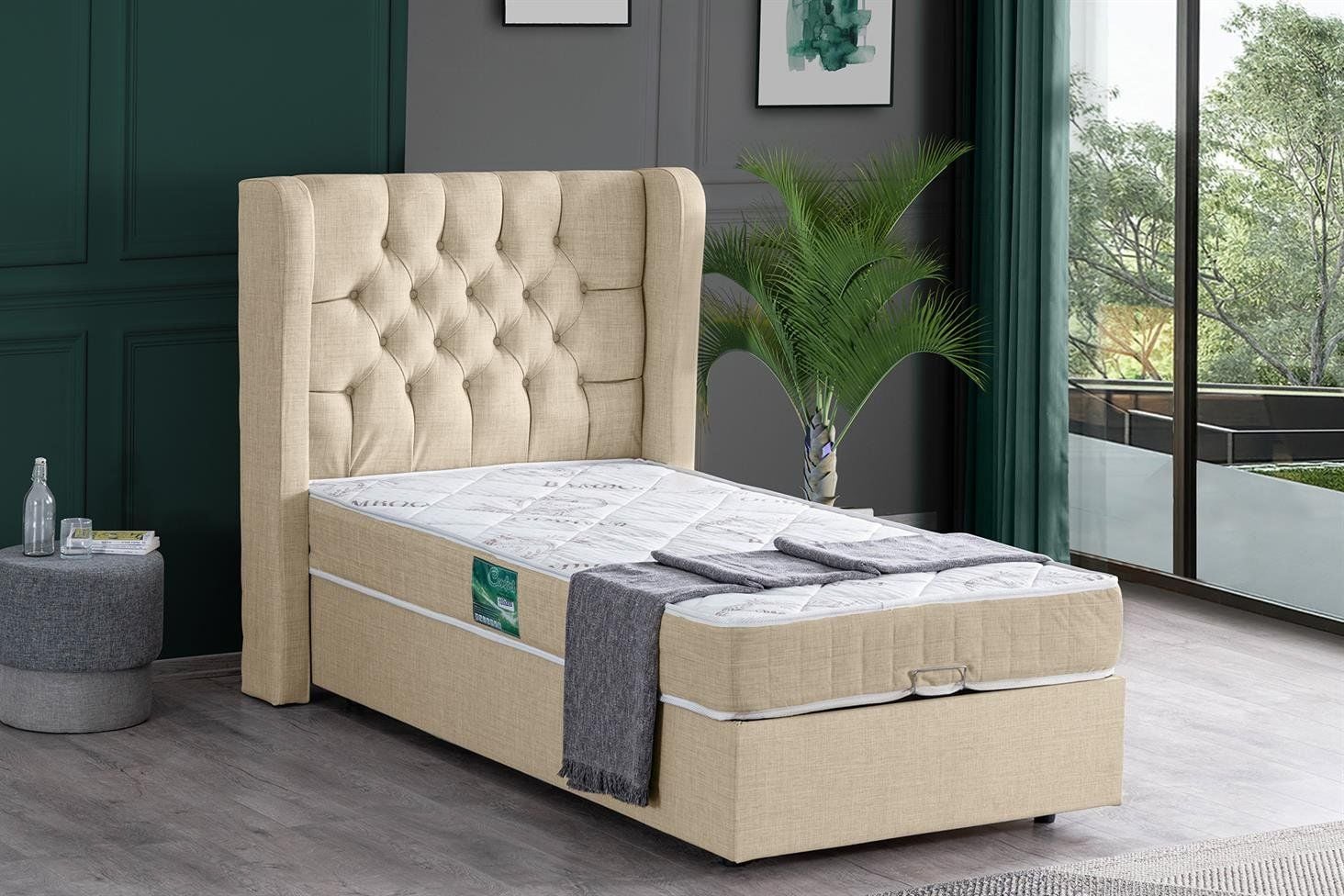 Riga Baza Başlık Comfort Yatak Seti 100 x 200 - Krem