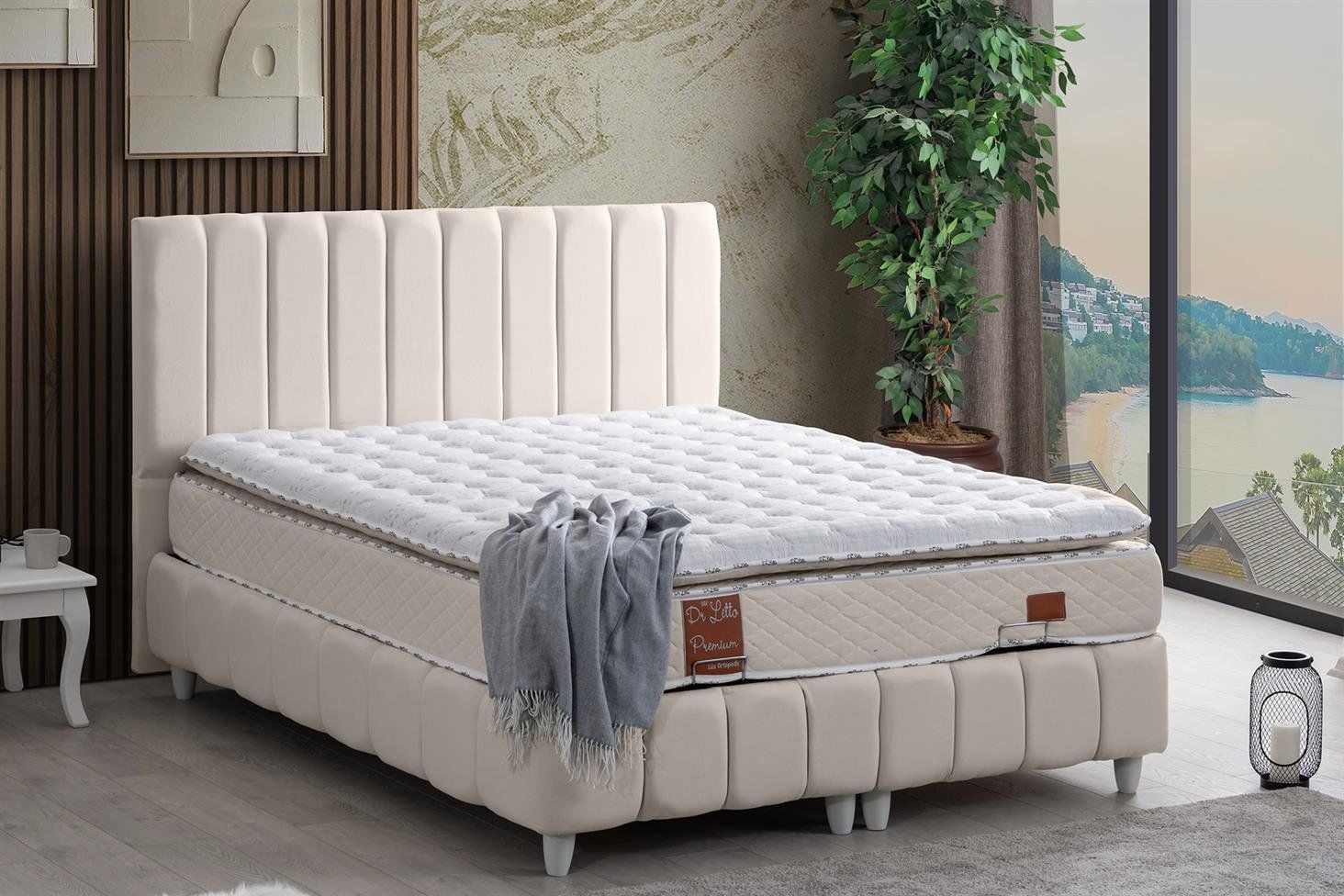 Narva Baza Başlık Real Pedli Yatak Seti 150 x 200 - Krem