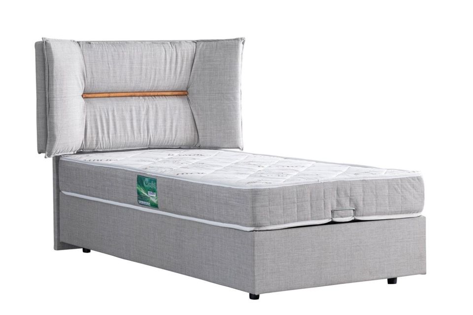 Lizbon Baza Başlık Comfort Yatak Seti 100 x 200 - Açık Gri