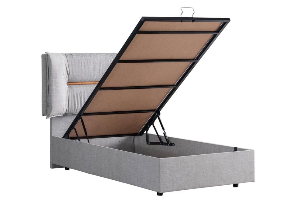 Lizbon Baza Başlık Comfort Yatak Seti 120 x 200 - Açık Gri