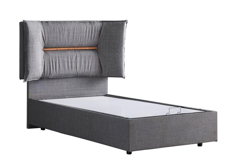 Lizbon Baza Başlık Comfort Yatak Seti 90 x 200 - Gri