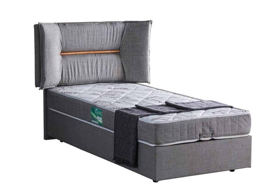 Lizbon Baza Başlık Comfort Yatak Seti 90 x 200 - Gri