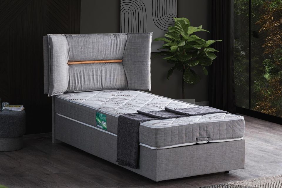 Lizbon Baza Başlık Comfort Yatak Seti 100 x 200 - Gri