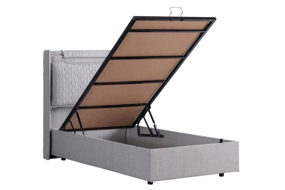 Zagreb Baza Başlık Comfort Yatak Seti 90 x 190 - Açık Gri